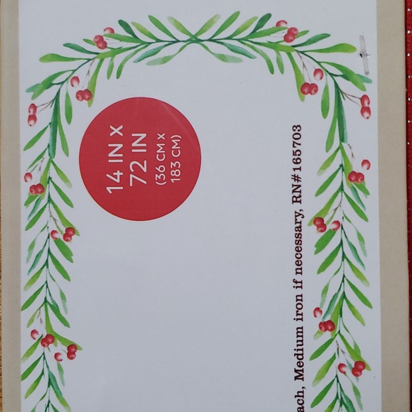 Holly Jolly Christmas Table Runner red - Picture 4 of 5